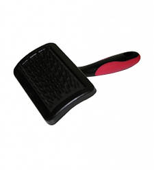 Пуходерка  для собак  силіконової ручкою, велика,10,5*15,5 см