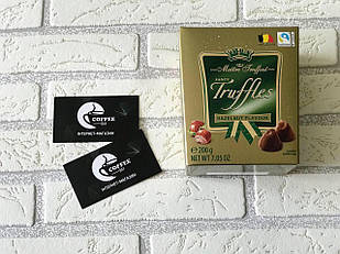 Шоколадний трюфель з фундуком Maitre Truffout Truffles Haselnut (з горіхом), 200 г, цукерки в коробці