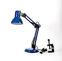 Лампа настольная трансформер на струбцине синяя