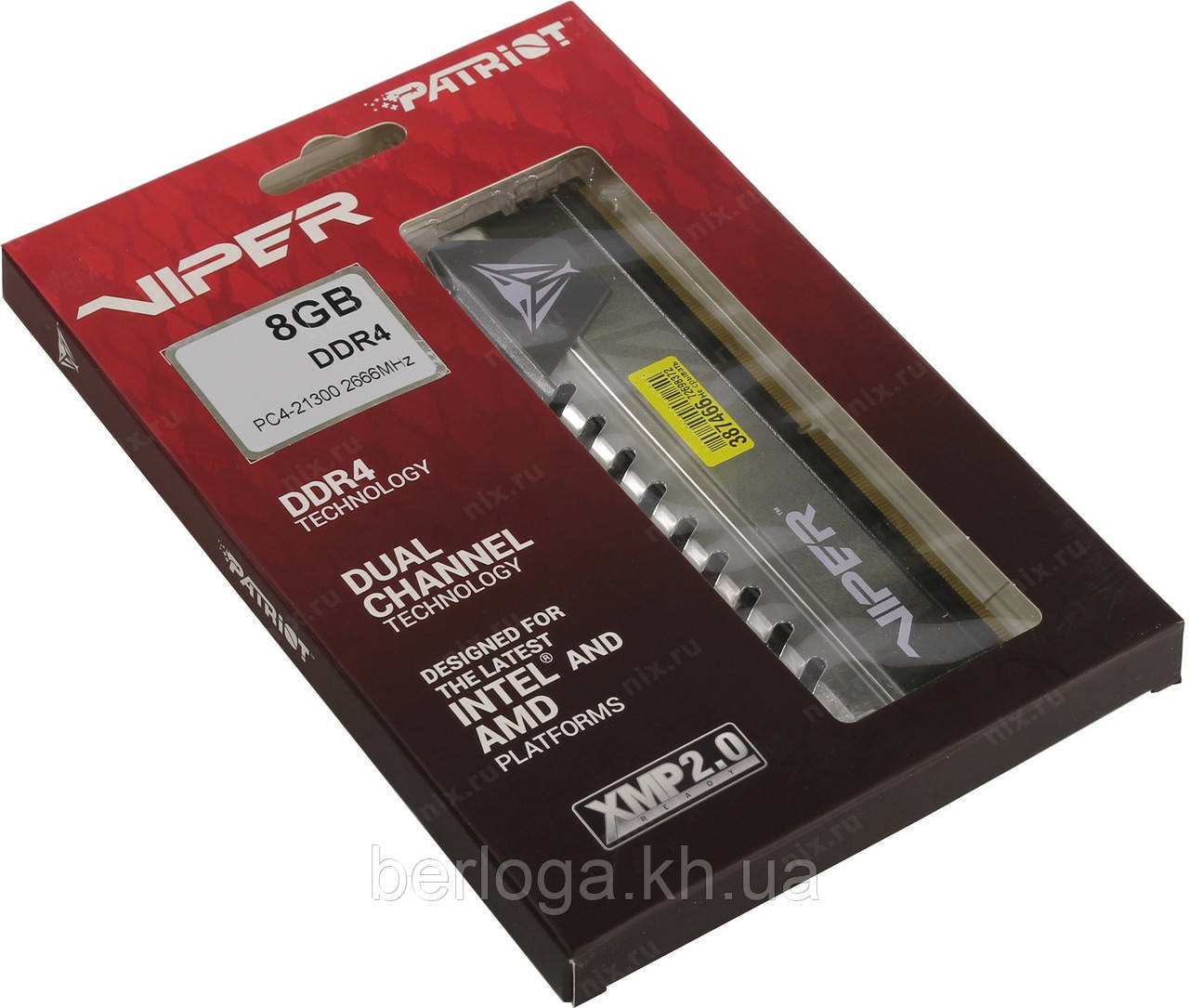 PATRIOT 8 GB DDR4 2666 MHz Viper Elite Gray (PVE48G266C6GY)