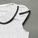 Блузка з коротким рукавом, для дівчинки, біла в горошок, Julia, SmileTime, фото 6