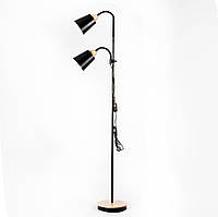 Светильник напольный торшер в стиле лофт на две лампы черный