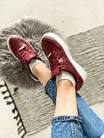 Кросівки Nike Air Force Red Sage жіночі. Кросівки Найк Аір Форс Блек Сажа червоні з білою підошвою., фото 5