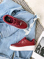 Кросівки Nike Air Force Red Sage жіночі. Кросівки Найк Аір Форс Блек Сажа червоні з білою підошвою., фото 6