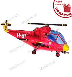 Повітряні кулі "Вертоліт", розмір - 57*96 см., колір - червоний