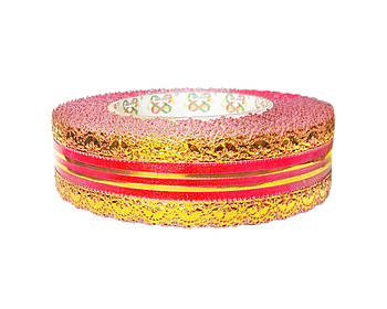 Флористична стрічка - №17 (4 см х 25 ярдів) червона