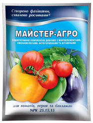 Комплексне добриво Майстер-Агро для томатів, перцю і баклажанів NPK 25.15.15, 100 г