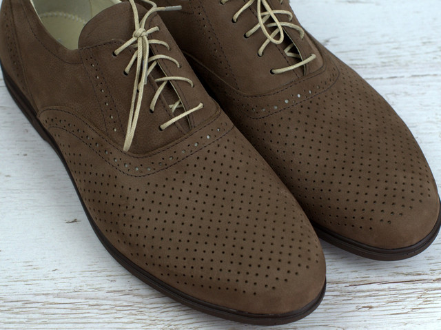 Взуття великих розмірів чоловіча літні м'які коричневі туфлі нубук Rosso Avangard BS Romano ASF Brown NUBPerf