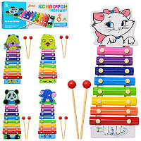 Ксилофон тварина,8тонів, мікс видів, у кор-ке, 35,5-13,5-3см