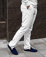 Мужские белые льняные брюки S M L XL XXL