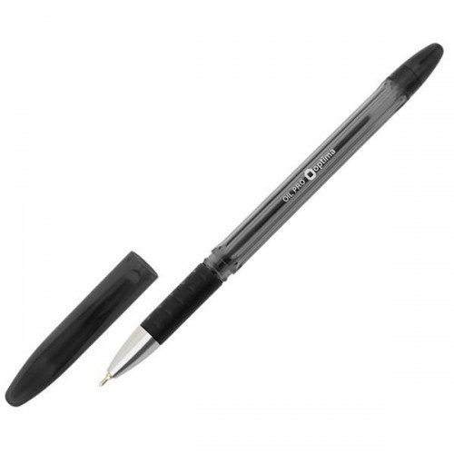 Ручка олійна Optima OIL PRO чорна 0.5 мм (O15616-01), фото 1