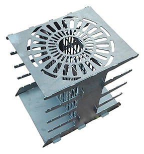 Мангал, Вертикальний мангал, Мангал розбірний з кришкою-гратами, Экомангал BBQ (Товщина сталі 3 мм) Drovosek