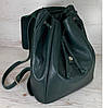 662 Натуральна шкіра Міський А-4+ рюкзак шкіряний зелений жіночий із натуральної шкіри зелений А4+, фото 6