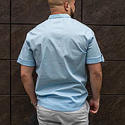 Літня чоловіча чорна сорочка з льону S M L XL XXL, фото 2