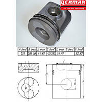 Поршень U5LP0058, 4222949M91, 02201805, 1850104 . 4460000 двигателя Perkins 1004.42