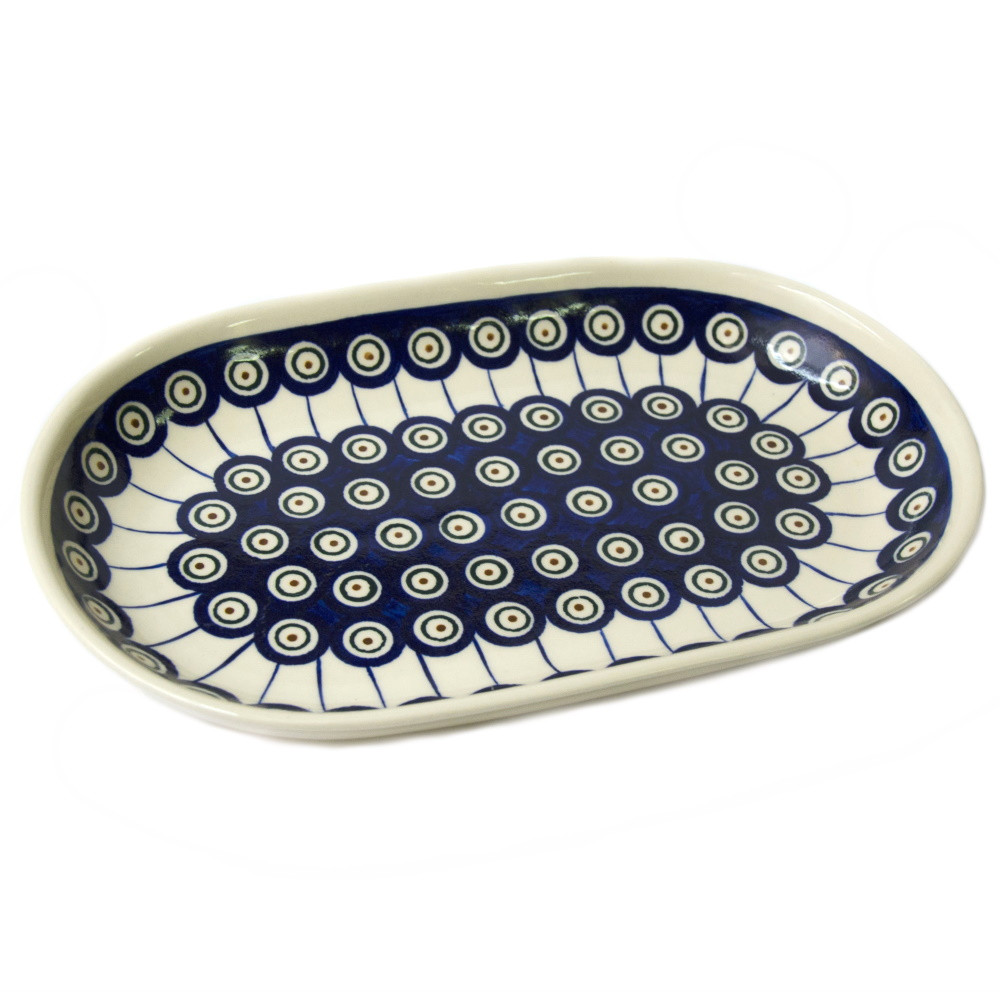 Блюдо овальне з бортиком 28 Павичеве око. OUTLET