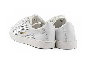Женские кеды кожаные летние белые Yuves 10 White Перфорация, фото 2