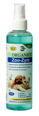 Засіб для усунення запаху міток сечі хатніх тварин Organics Zoo-Zym 200 мл