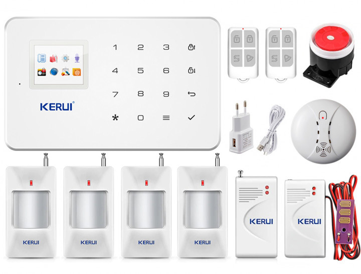 Бездротова GSM сигналізація для дому, дачі, гаража комплект Kerui alarm G18 (Economy House 4) 433мГц