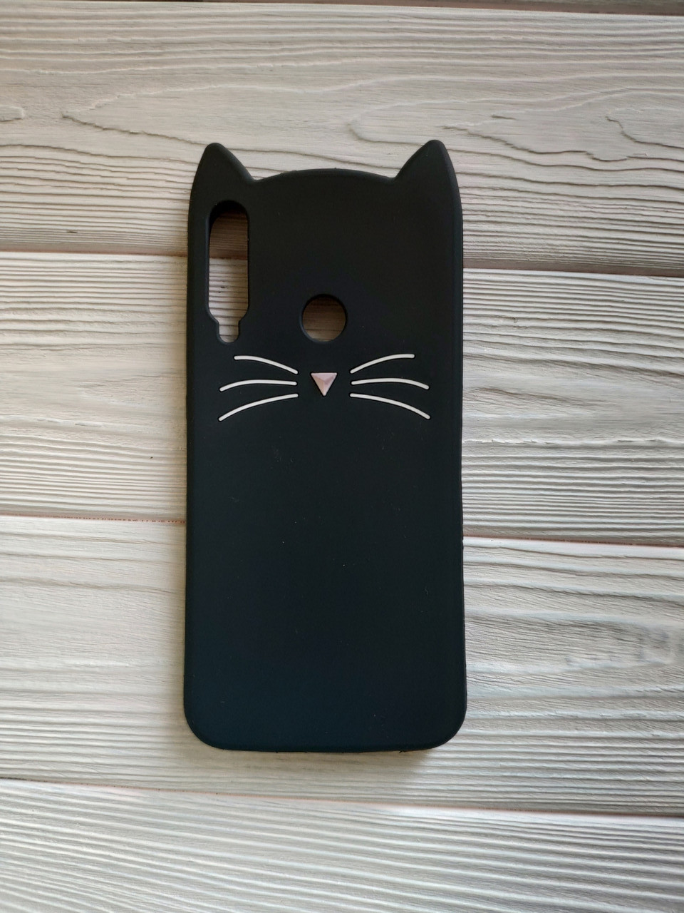 Гумовий чохол 3D для Huawei P40 Lite E Бампер Усики Чорний