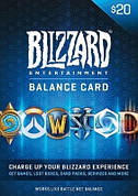 Подарункова карта Blizzard Gift Card на суму 20 USD, US-регіон