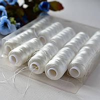 Нитки швейные капроновые / цвет белый / упаковка 10 бобин ( 200 м в бобине)