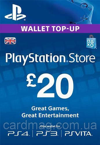 Подарункова карта Playstation Network поповнення гаманця на суму £20 GBP, UK-регіон