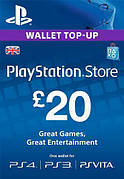 Подарункова карта Playstation Network поповнення гаманця на суму £20 GBP, UK-регіон
