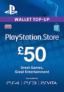 Подарункова карта Playstation Network поповнення гаманця на суму £50 GBP, UK-регіон