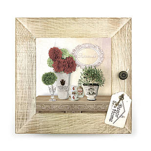 Дерев'яна декоративна ключниця  Букет жоржин 23х23 см прк01б Тур-Колекшн