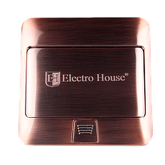 Розетка врізна для підлоги із заземленням + 2USB ElectroHouse EH-F007