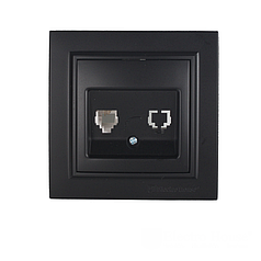 Розетка телефонна ElectroHouse Enzo графіт EH-2112-PG