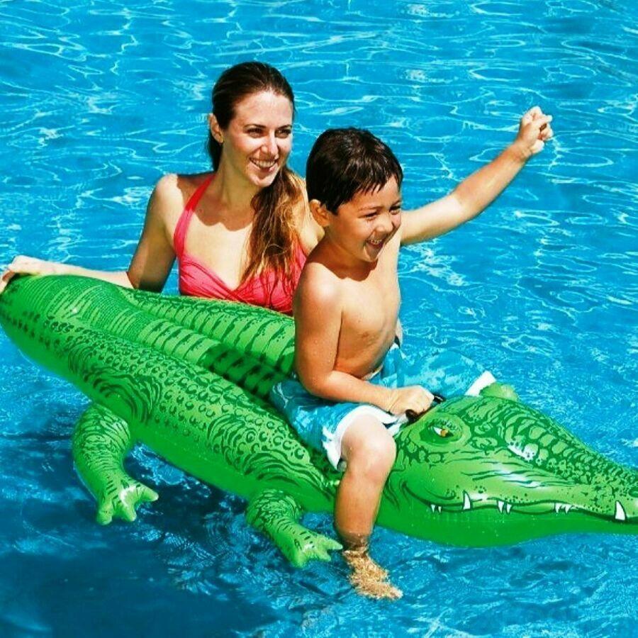 Плотик Крокодил з ручкою Intex 58546 168 х 86 см