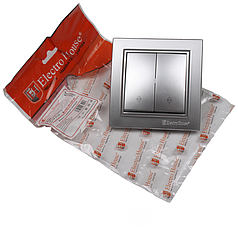 Вимикач прохідний ElectroHouse Enzo срібло 2кл EH-2187-ST