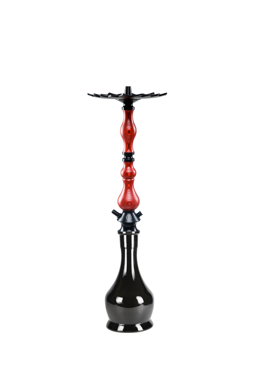 Кальян Karma Model 0.0 Red (червона) повний комплект з колбою + мундштук Karma металевий чорний