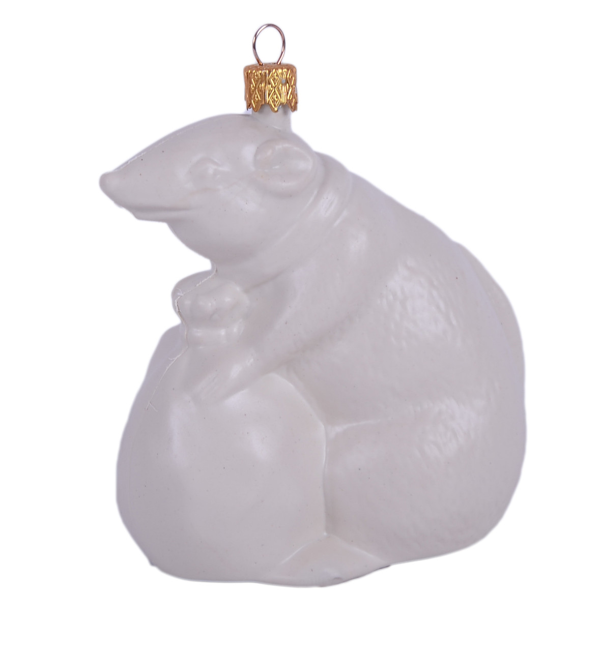 Пластикова іграшка на ялинку "Пацюк з мішком" 14*8,5 см.