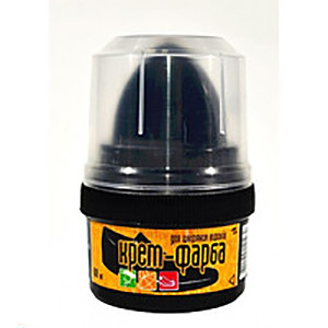 New Крем-фарба для взуття чорний БЛИСКАВКА 60мл (стаканчик з аплікатором), фото 1