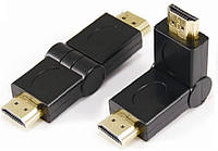 Поворотный угловой соединитель переходник адаптер HDMI M to HDMI M (на 360 градусов) Черный