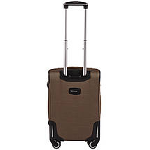 Тканинний маленький чемодан для ручної поклажі на 4-х колесах Wings 1609 кавового кольору, фото 3