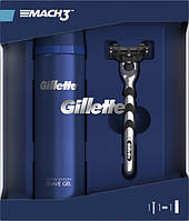 Подарочный Набор Gillette Mach3 Бритва Gillette Mach3 + Гель для бритья 8243