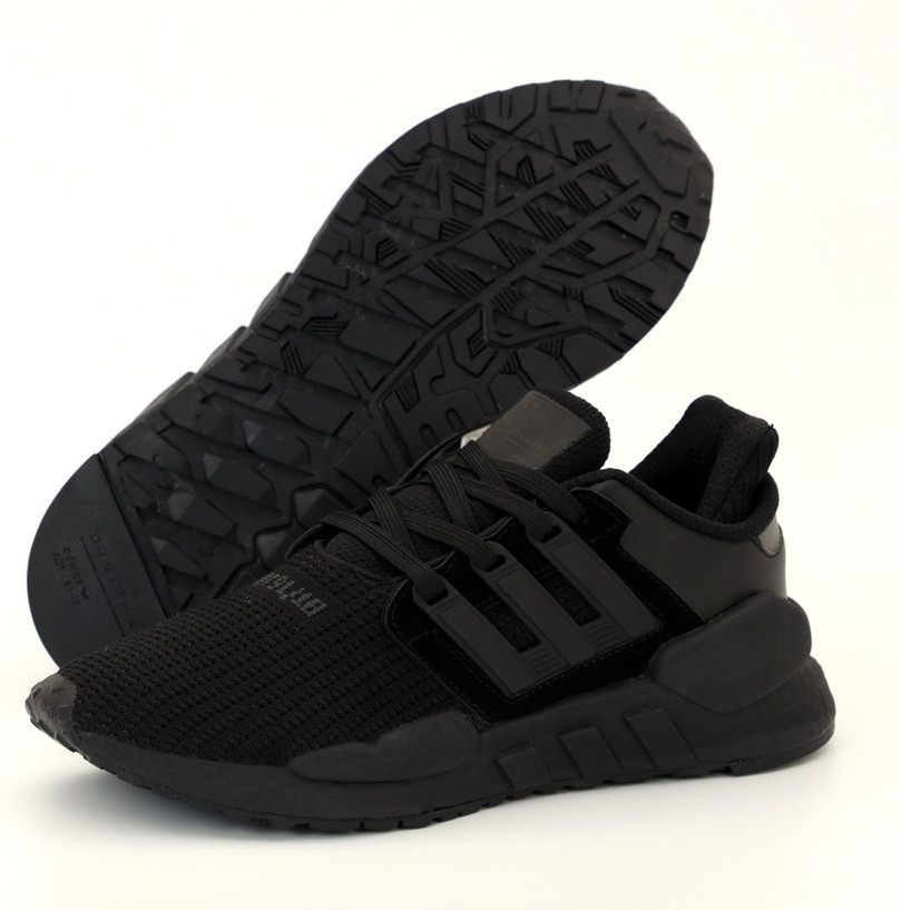 Чоловічі кросівки Adidas EQT Support 91/18 чорні літні у сітку 41-44. Живе фото (топ ААА+)