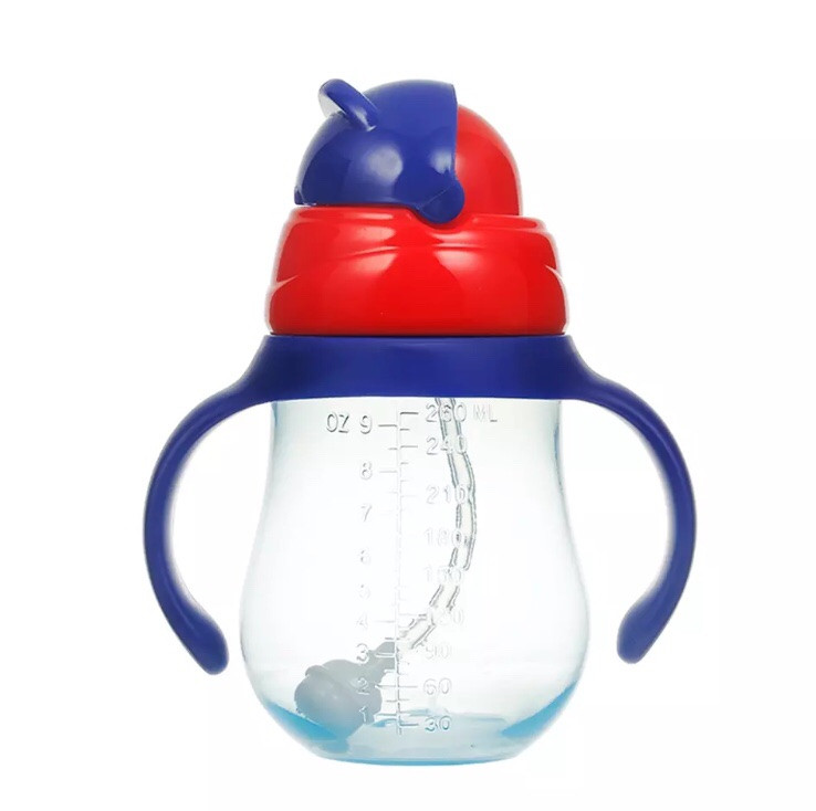 Поїльник непроливайка 260-ML з силіконовою трубочкою 260 мл Синій, фото 1