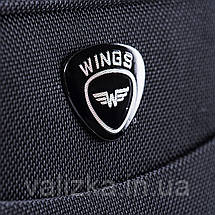Тканинна валіза маленька для ручної поклажі на 4 колесах Wings 6802 чорного кольору, фото 3