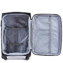Великий тканинний валізу сірий на 4-х колесах Wings 6802, фото 2