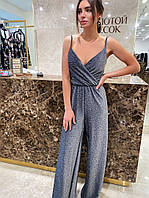 Жіночий комбінезон з люрексом брючний