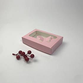 Коробка для пряника, 150*100*30 мм, з вікном "бабочка", пудра