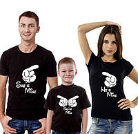 Футболки в стиле Family look для мамы, папы и ребенка - Shes Mini \ Hes Mini \Mini