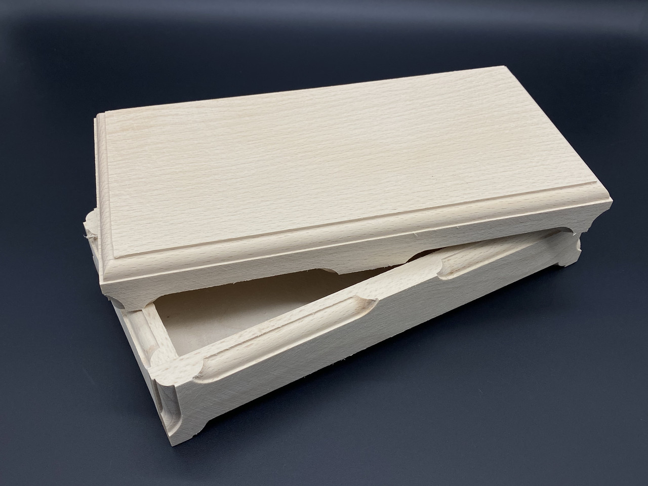 Скринька-заготовка з дерева. Куфр. 25х12,5х6см. З фаскою. Бук., фото 1