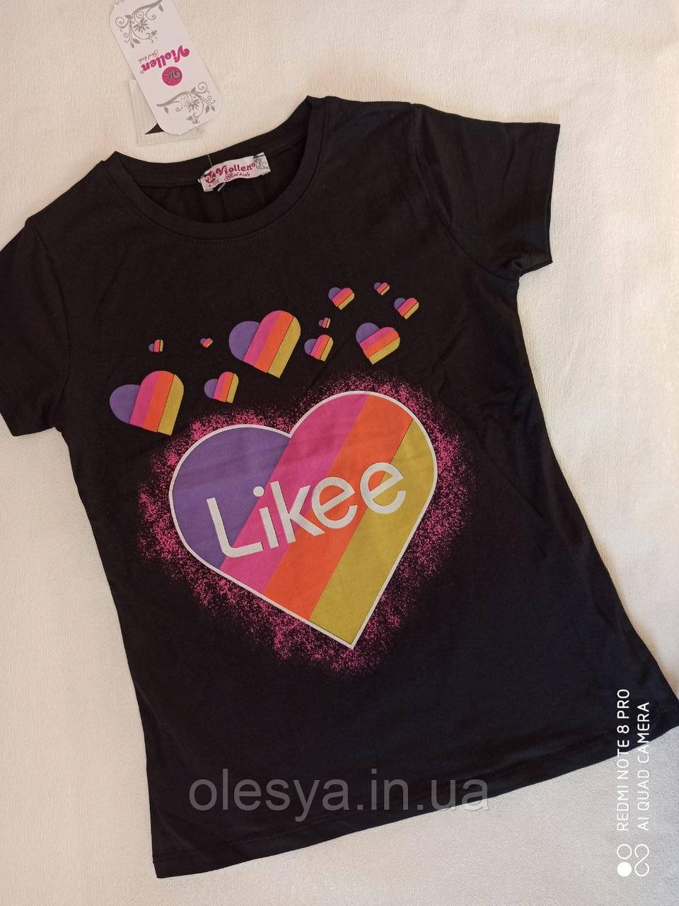 Трендовая футболка для девочек Likee Размеры 116, 152 Турция - фото 3 - id-p1204641870