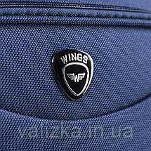Середній текстильний валізу чорний з розширювачем Wings 6802-2, фото 2